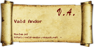 Vald Andor névjegykártya